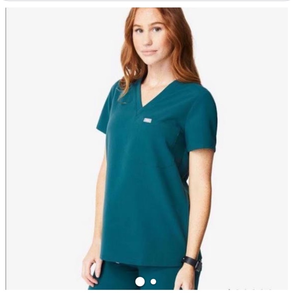 FIGS Caribbean blue Catarina one pocket scrub top